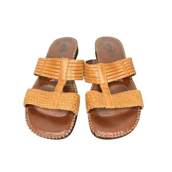 Dr. Scholls Betty Slip On Sandals Women's 11 Leather Beige Woven Beach Comfort - Picture 2 of 9